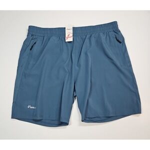 Pudolla Mens Teal 8"‎ Unlined Pull On Athletic Training Shorts Size 2XL NWT